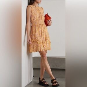 Jason Wu Shirred Chiffon Silk Mini Dress